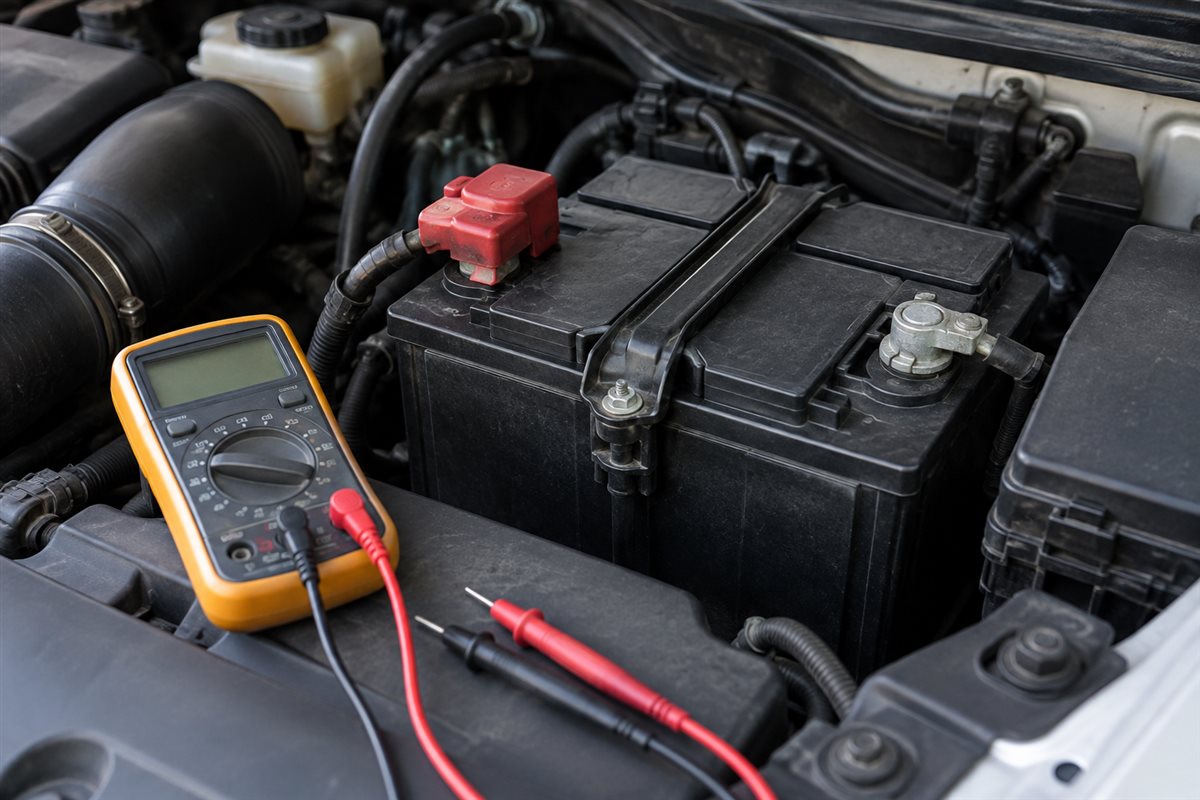 Generic vehicle battery with electrical testing equipment